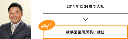2011年に34歳で入社→横浜営業所所長に就任